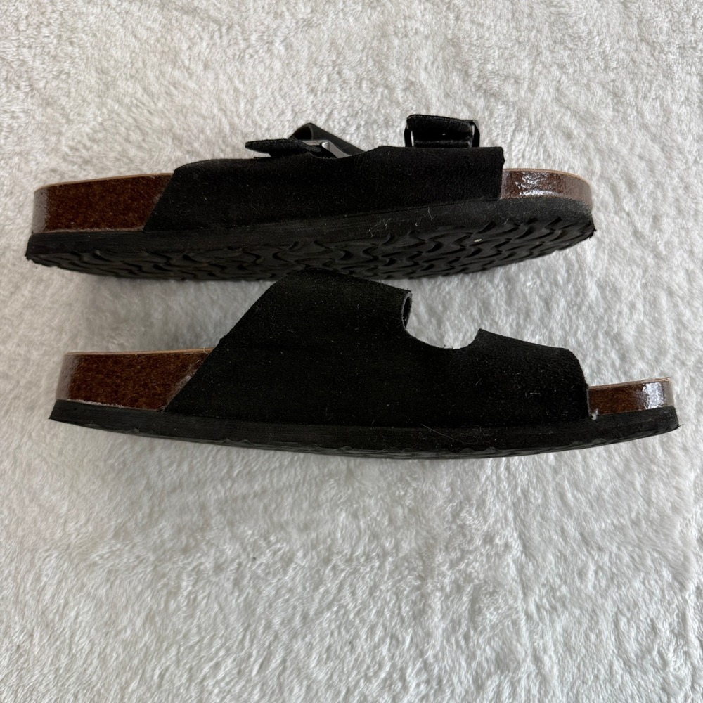 Skechers Luxe Foam Double Strap Slide Sandals Womens Size 6 Black Buckle Casual - Picture 6 of 15